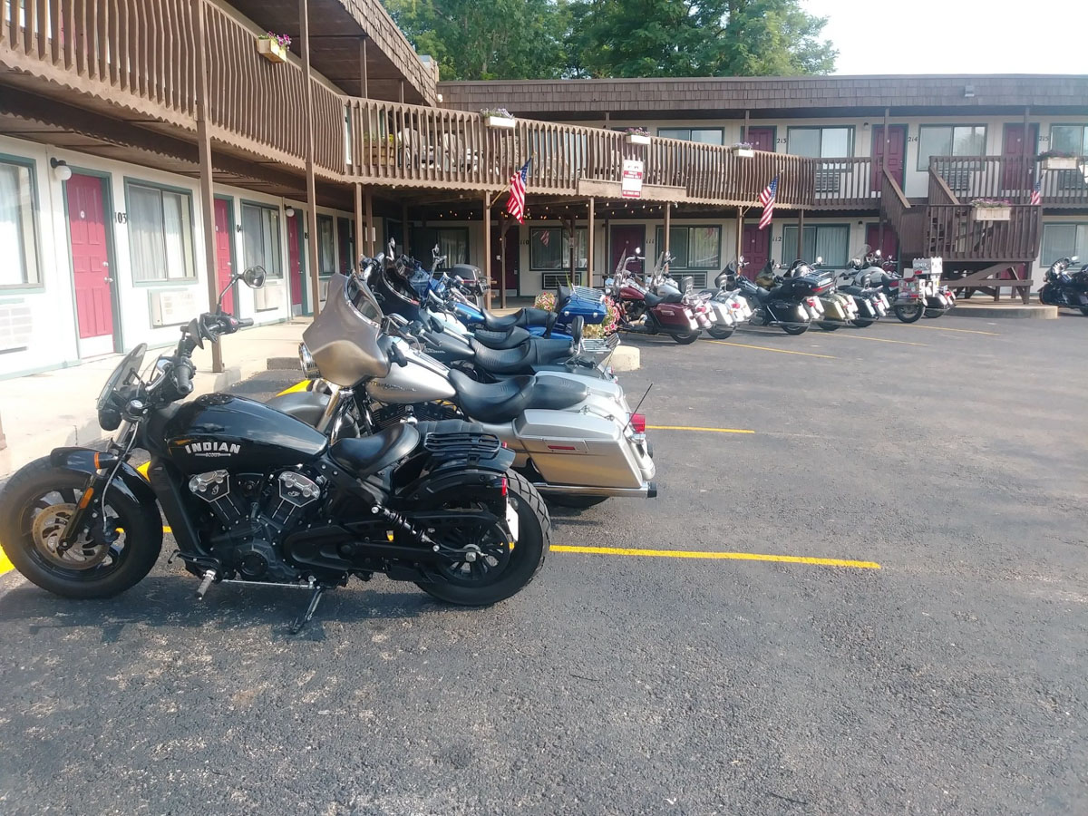 Exterior photo of The Sturgis motel during the Sturgis Motorcycle Rally.